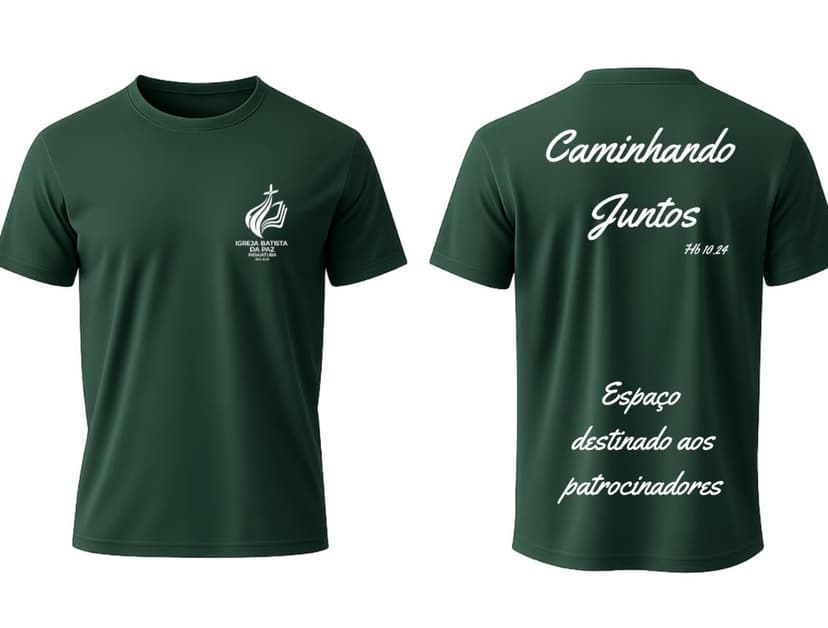 Camiseta verde do evento — Caminhando Juntos